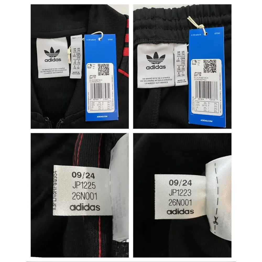 Adidas Originals Superstar Tracksuit Black Better Scarlet Size 2XL